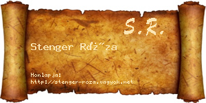Stenger Róza névjegykártya