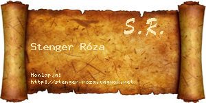 Stenger Róza névjegykártya